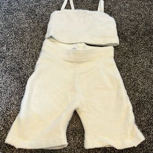 Gymshark Whitney Simmons white fuzzy set